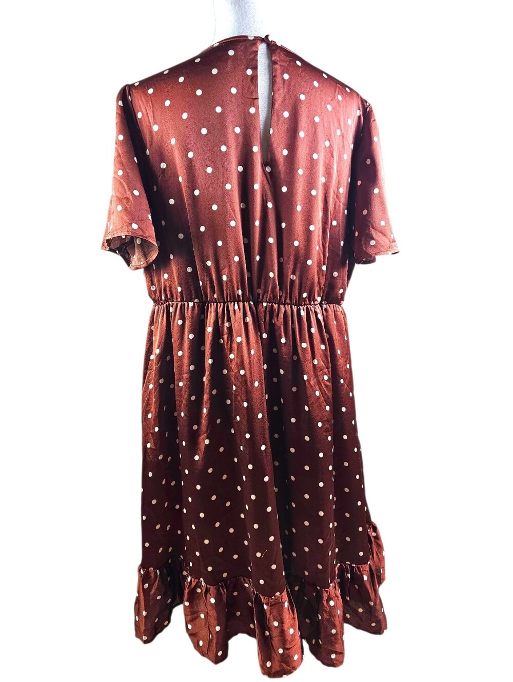 TORRID Polka Dot Charmeuse Faux Wrap Dress In 1 (14/16) - Picture 9 of 12